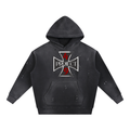 Vintage Washed Frayed Fleece Hoodie